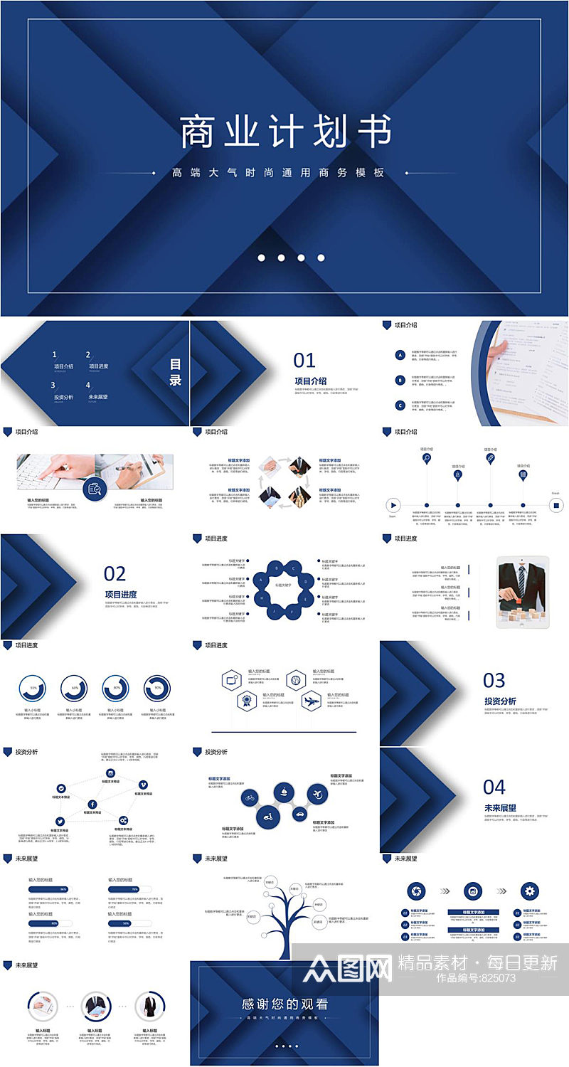 高端大气时尚通用商业计划书PPT素材