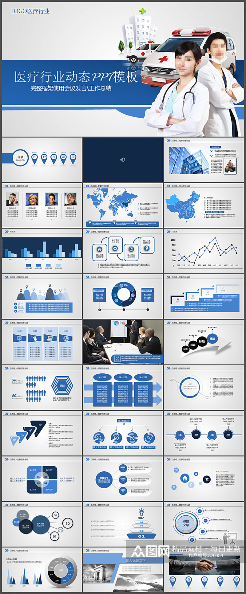 医疗行业动态PPT模板素材