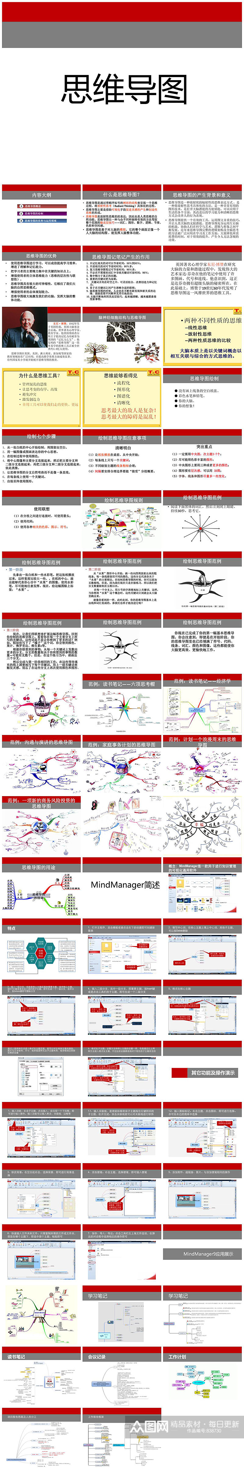 经典思维导图内容讲解PPT素材