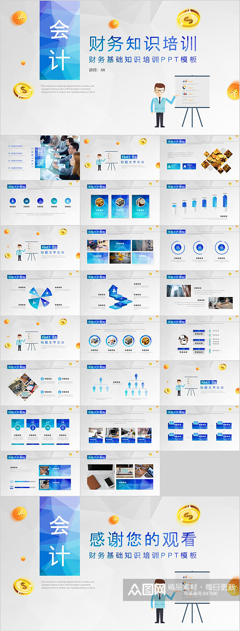 公司会计财务知识培训PPT模板素材