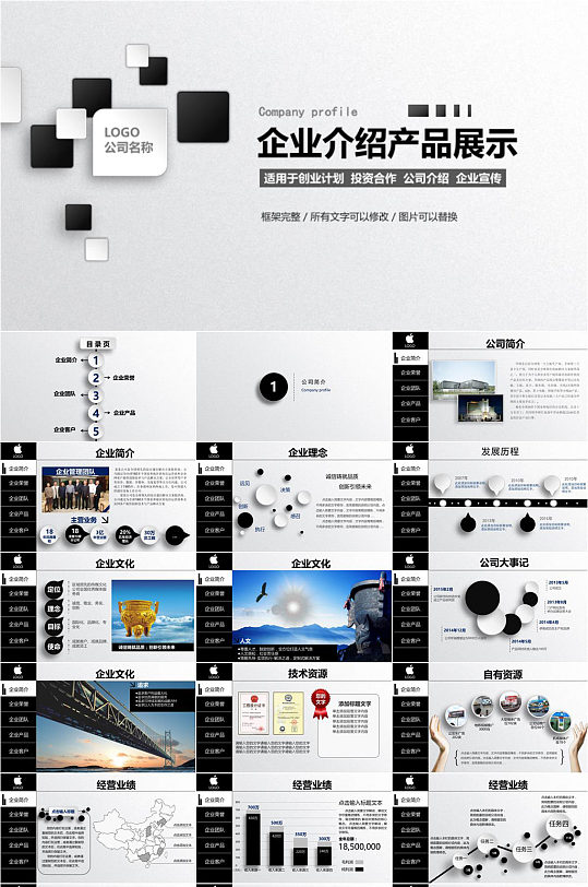 时尚企业介绍产品展示PPT模板