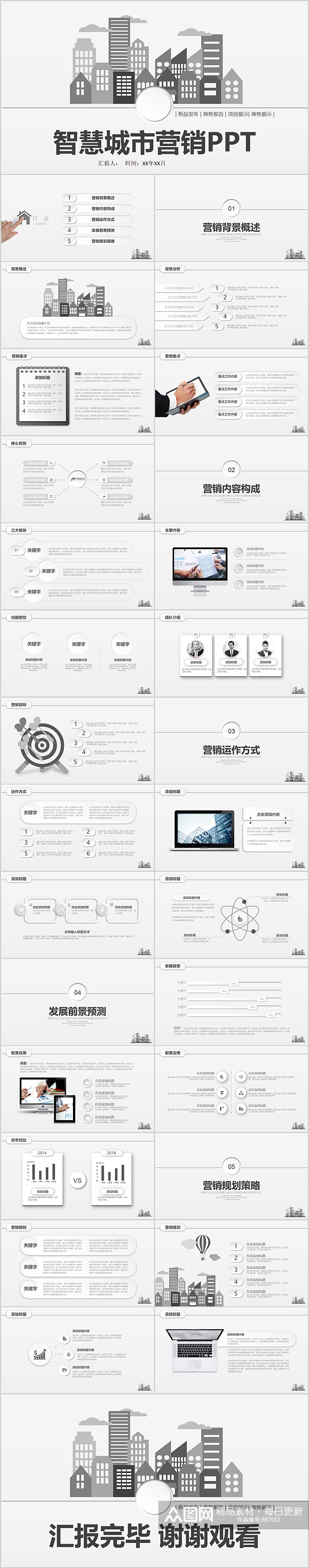 智慧城市营销PPT模版素材