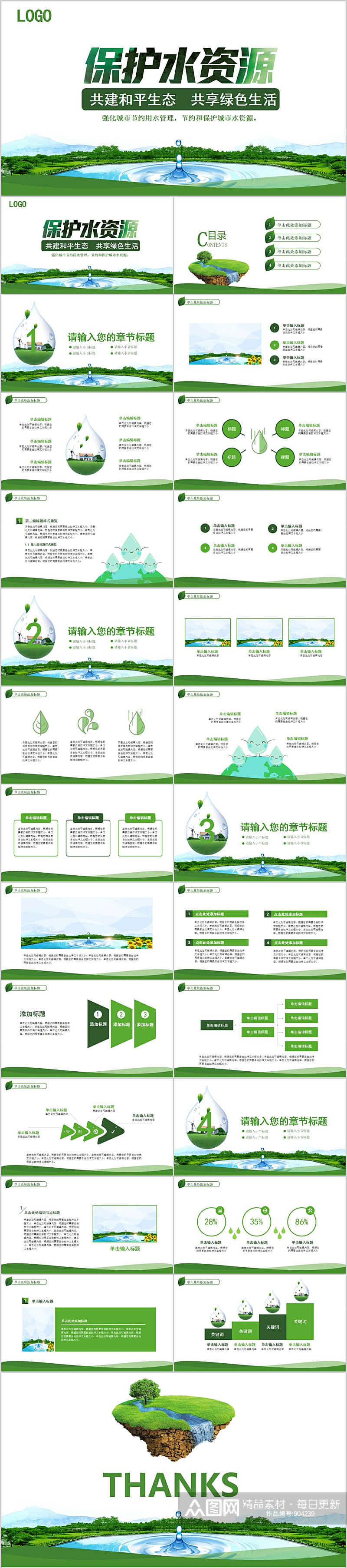 保护水资源绿色生活PPT素材
