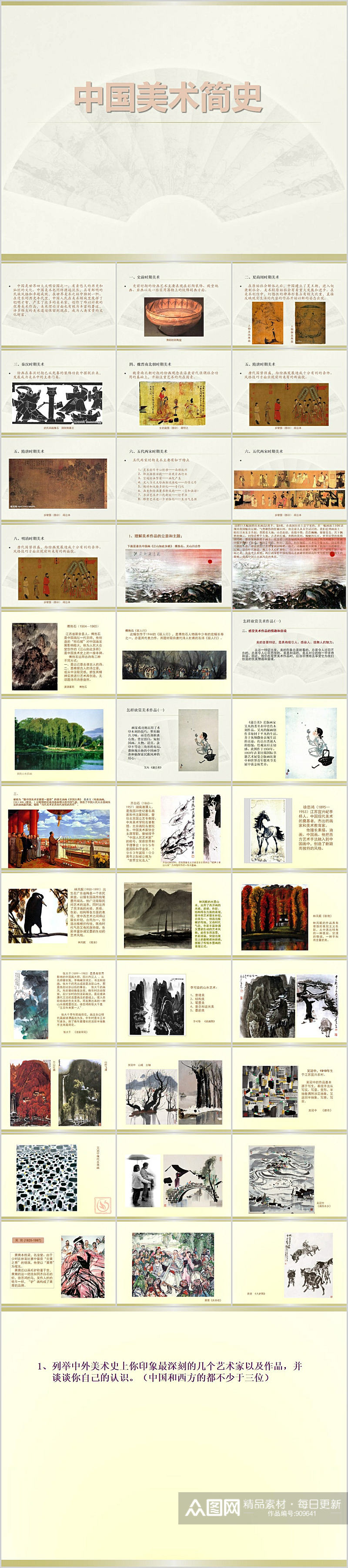 中国美术史发展历程PPT素材