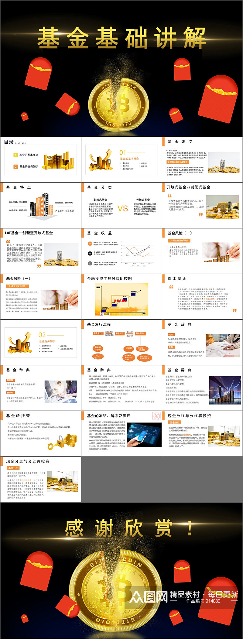 红包基金基础讲解PPT模板素材