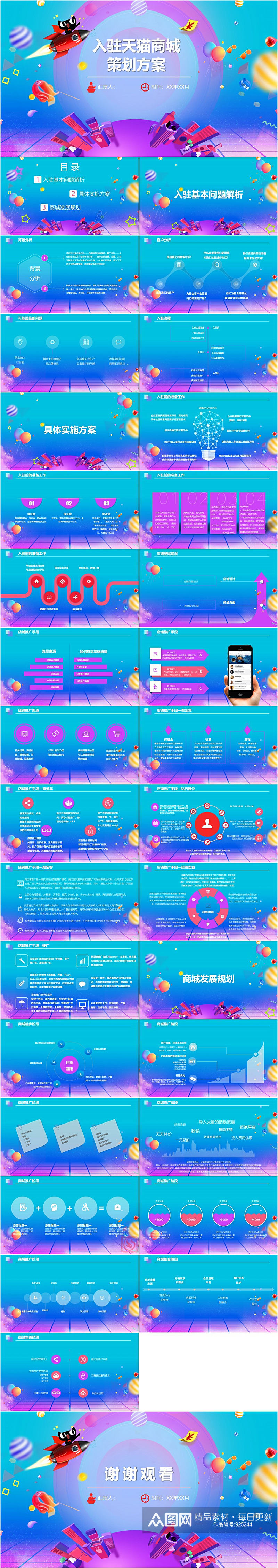 潮流炫彩科技入驻天猫商城策划方案ppt素材