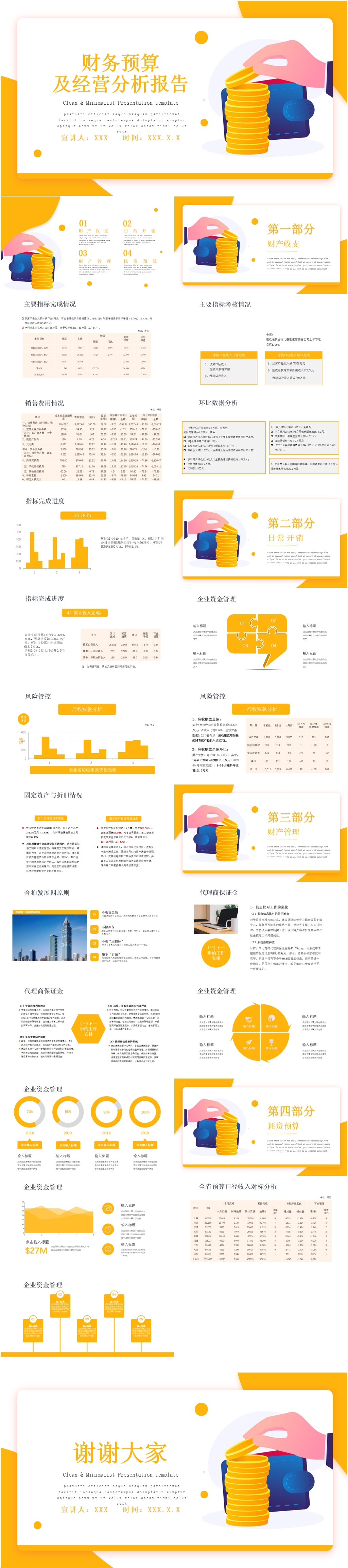 时尚金融行业财务预算分析PPT素材