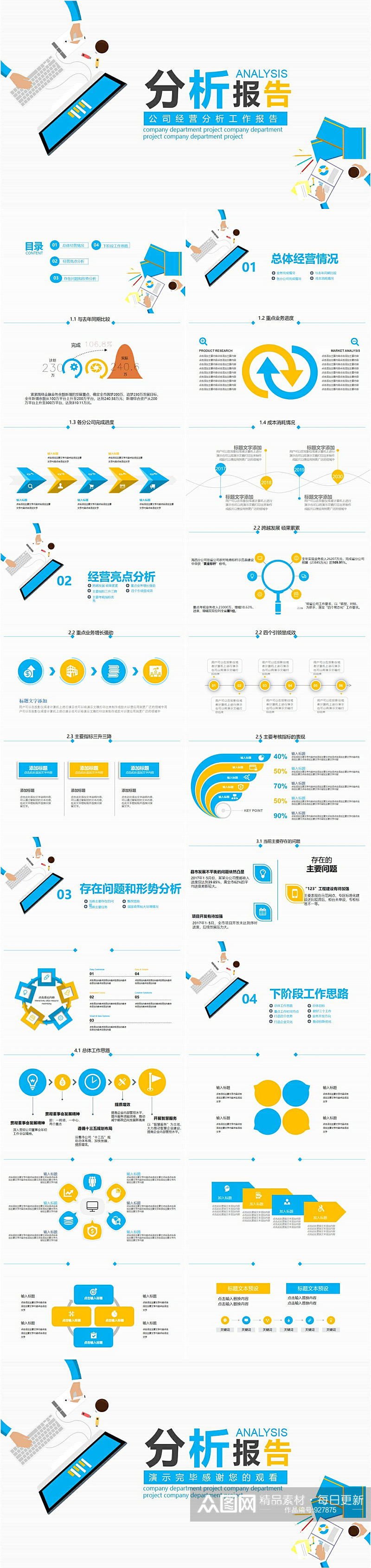 现代创意简约分析报告PPT素材