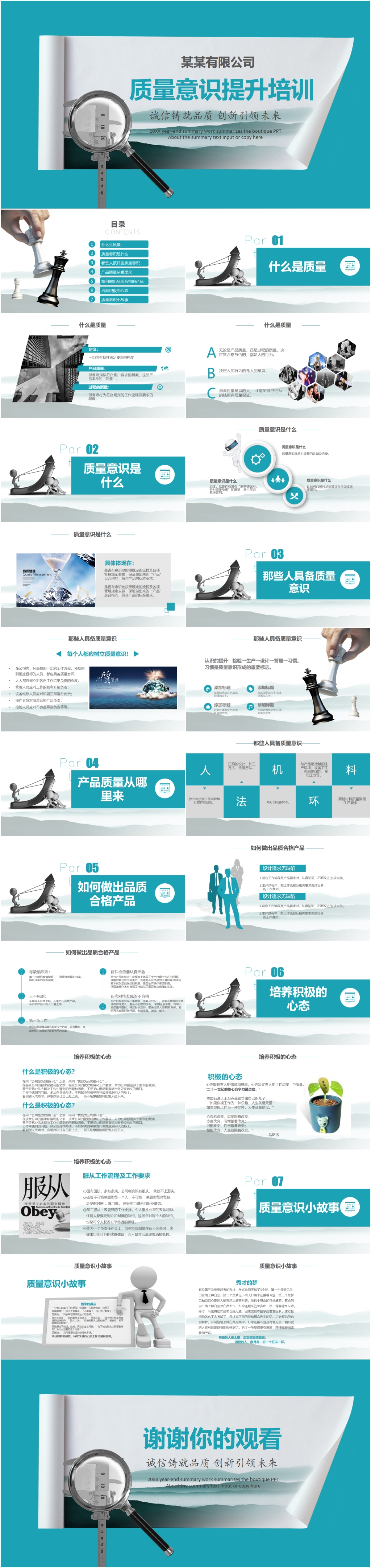 公司简介质量意识提升培训PPT素材