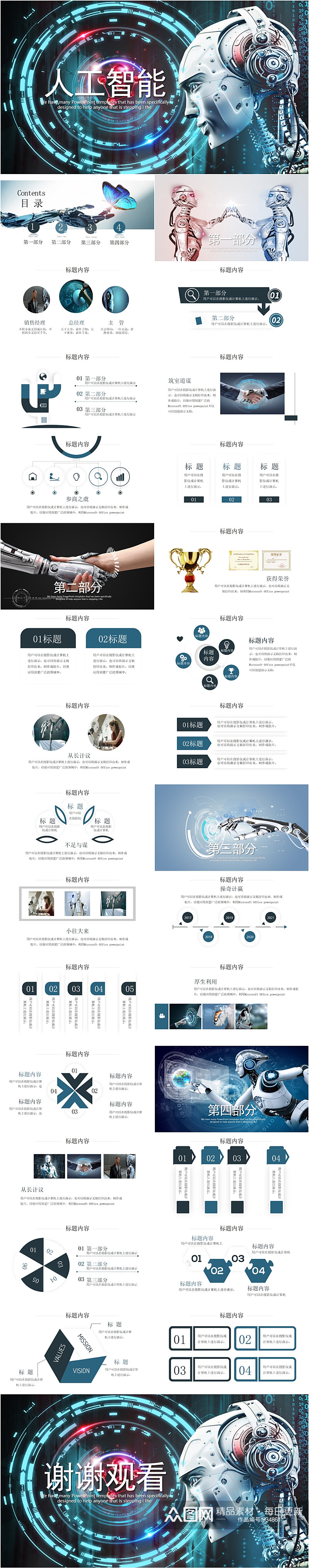 人工智能机器人创意PPT素材