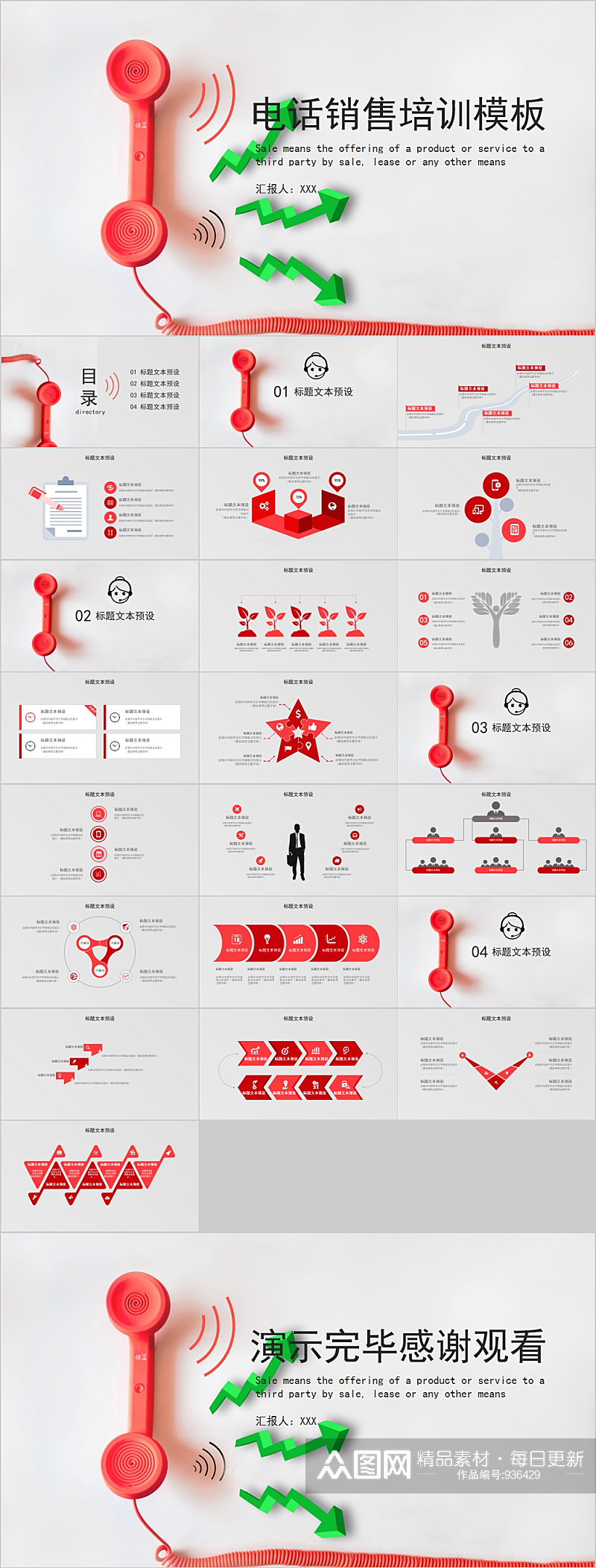 创意电话销售培训PPT模板素材