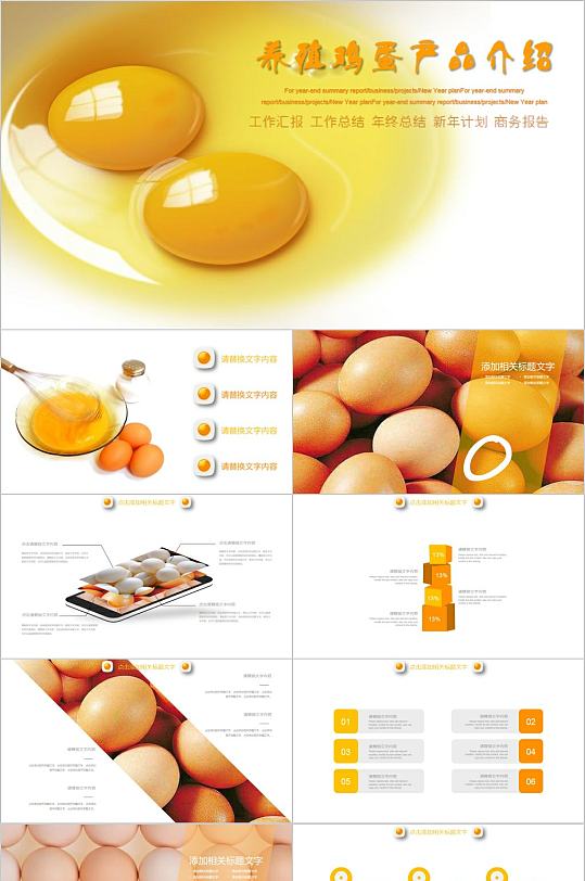 农产品养殖鸡蛋产品介绍PPT模板