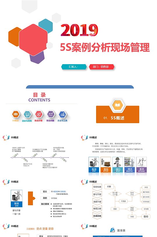 5S案例分析现场管理PPT模版