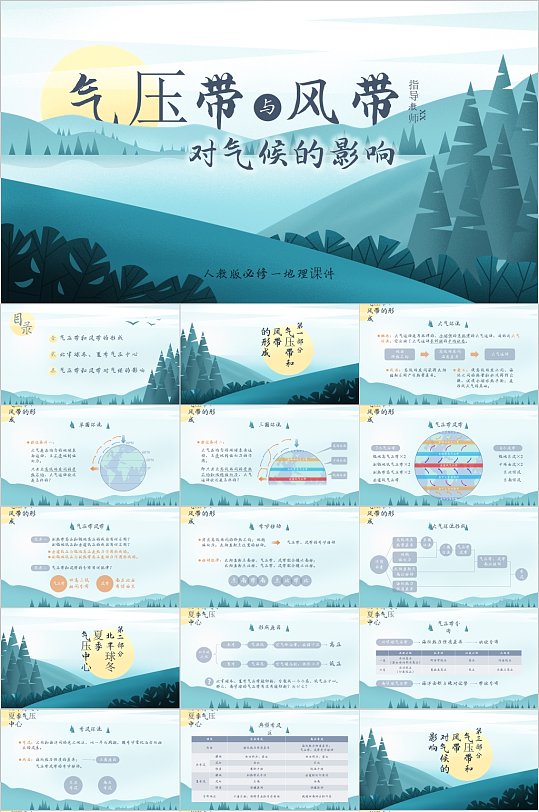 气压带与风带地理知识学习PPT-众图网