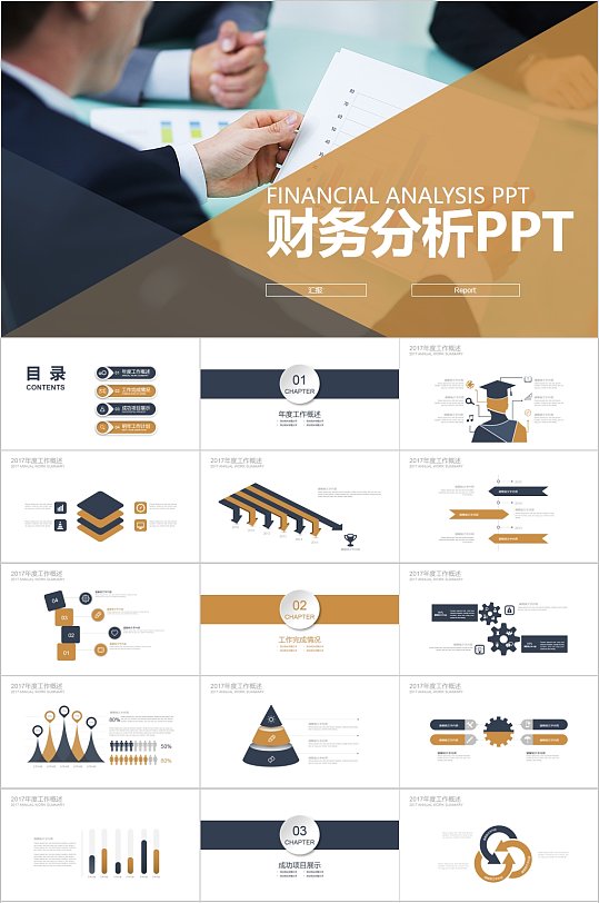 褐色简约财务分析通用PPT