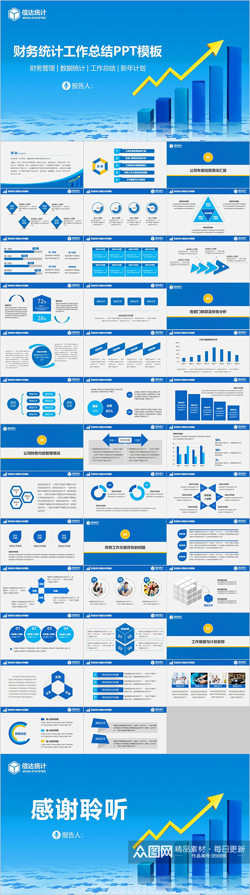 财务统计工作总结PPT模板素材