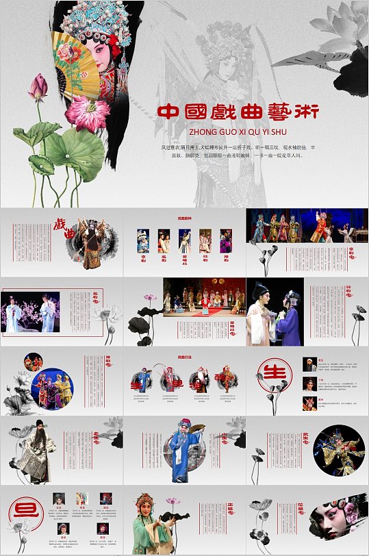 中国戏曲艺术宣传PPT模板