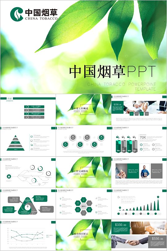 中国烟草绿色植物PPT