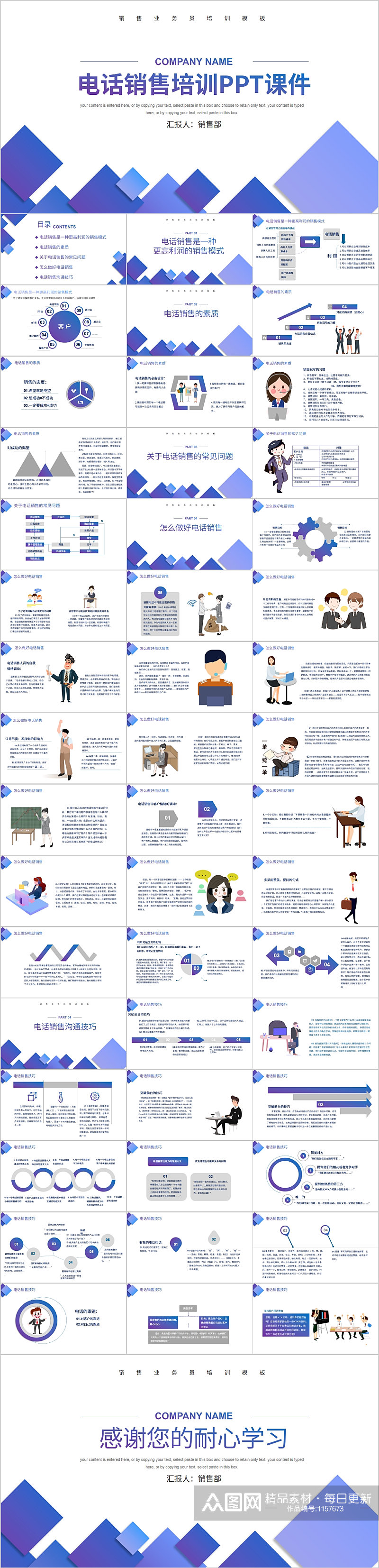 电话销售培训PPT通用模板素材
