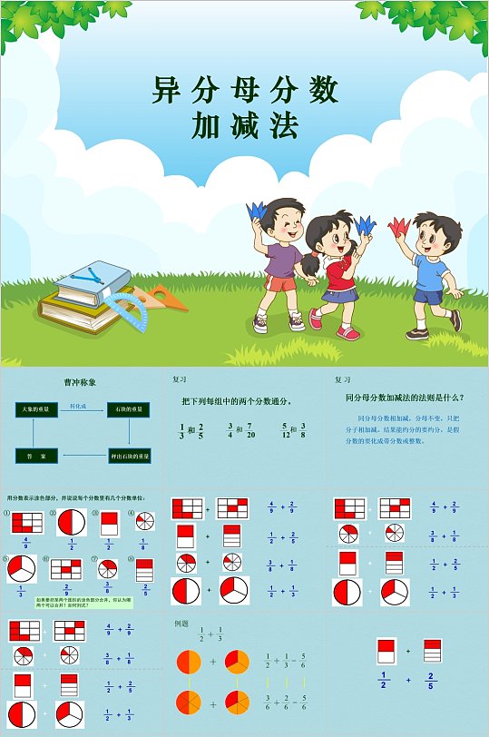异分母分数加减法小学数学课程PPT
