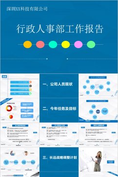 行政人事部工作报告PPT模板