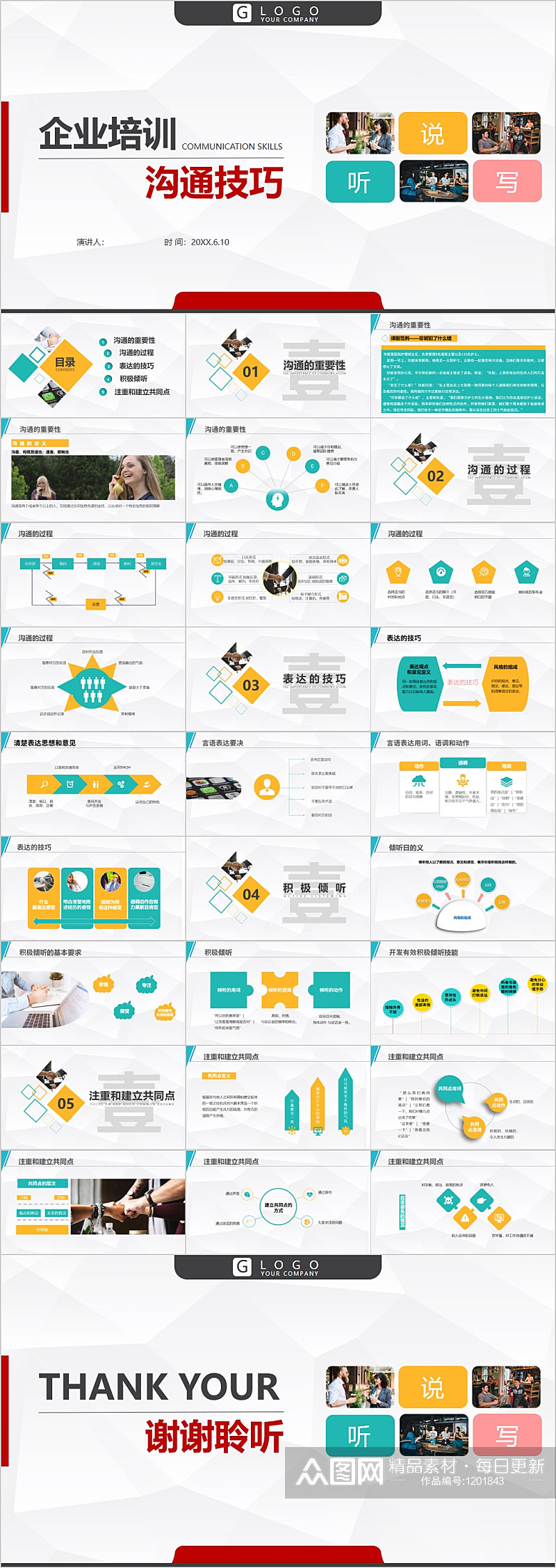 企业培训沟通技巧通用PPT素材