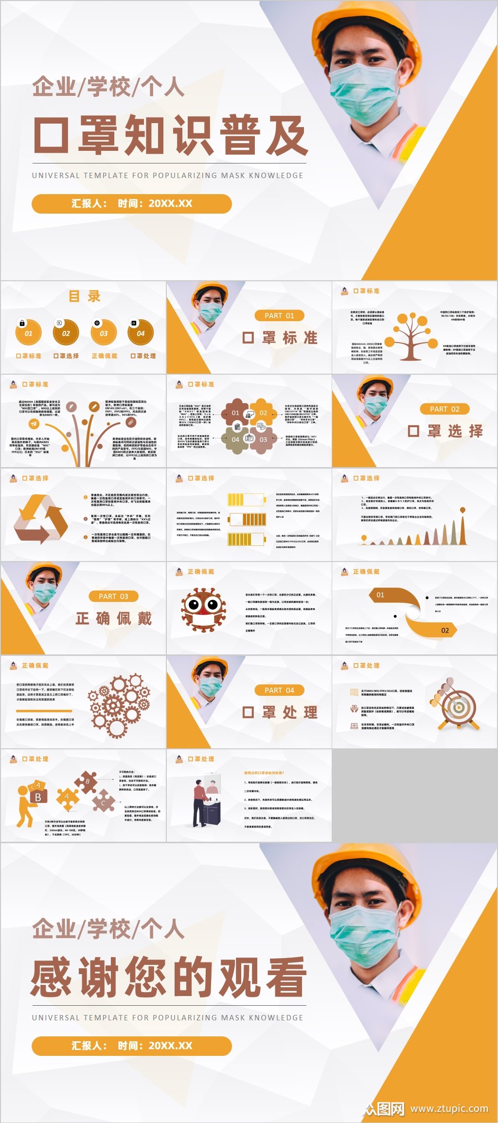 企业口罩知识普及宣传ppt模板