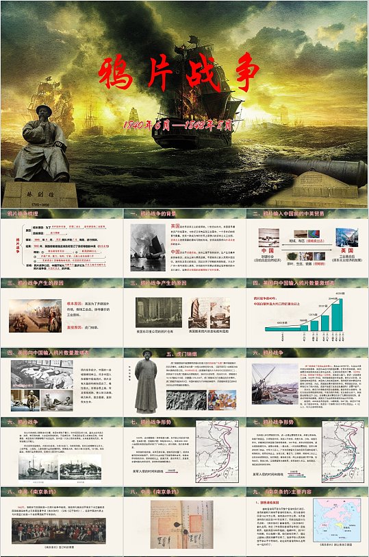 鸦片战争历史事件简约ppt