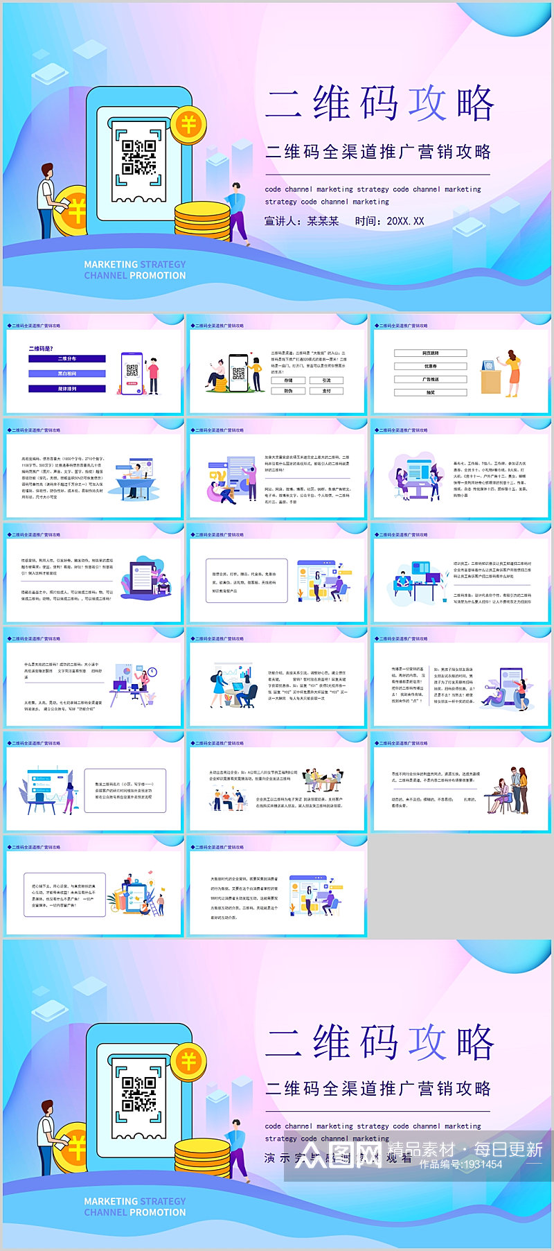 二维码全渠道推广营销攻略PPT素材