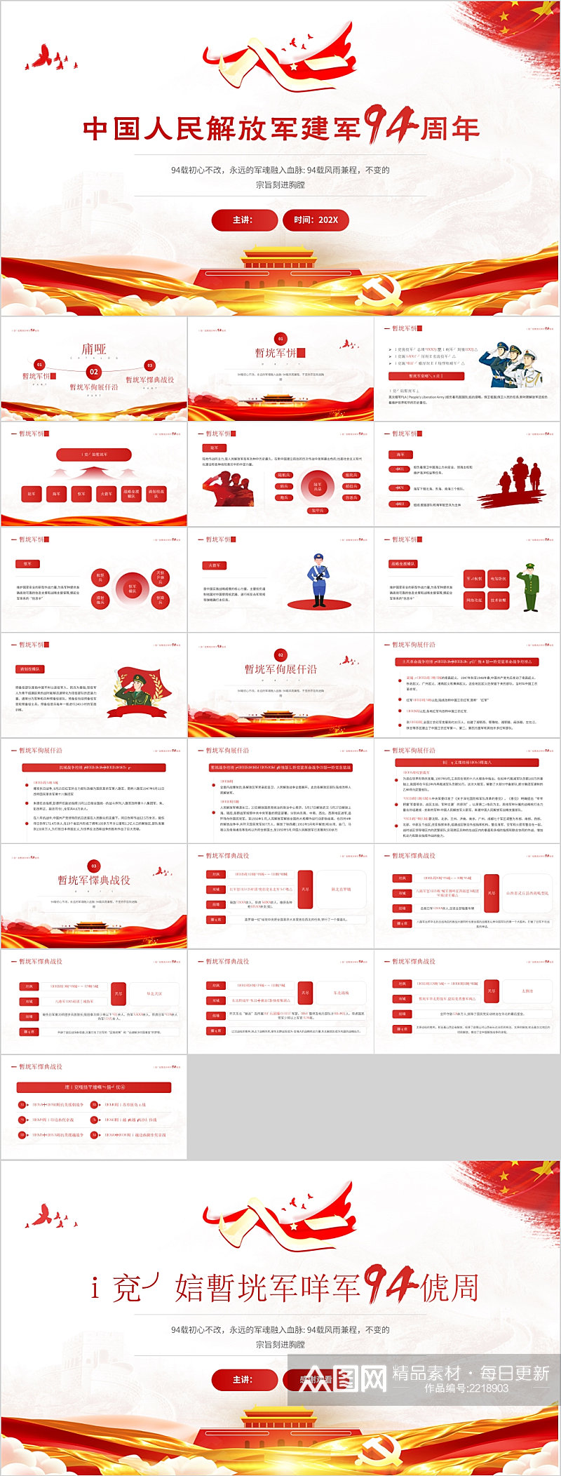 中国人民解放军建军周年PPT素材