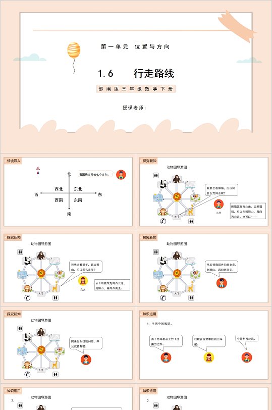 行走路线位置与方向ppt