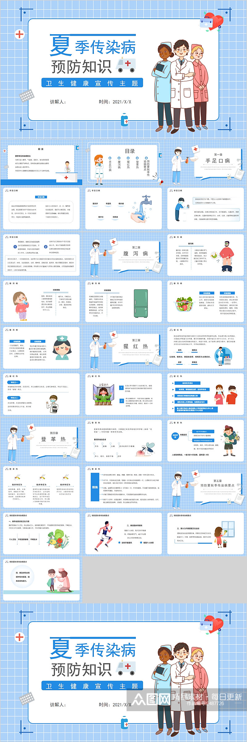 夏季传染病预防知识PPT素材