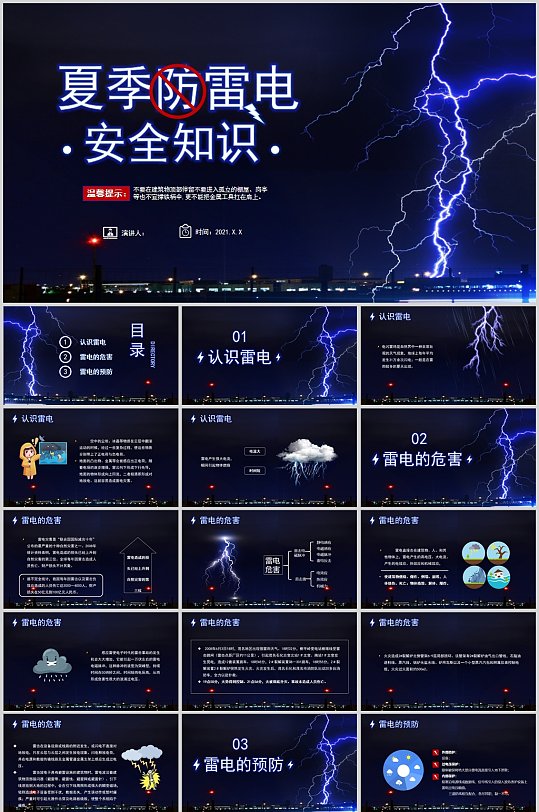 夏季防雷电安全知识宣传ppt
