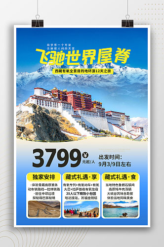 飞驰世界屋脊西藏旅游海报