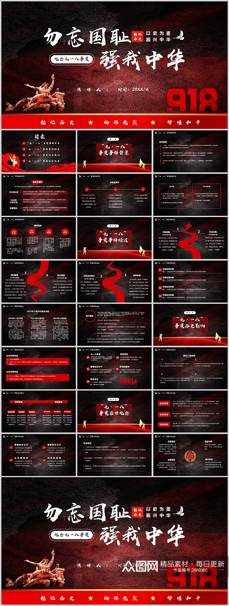 勿忘国耻强我中华九一八事变PPT素材