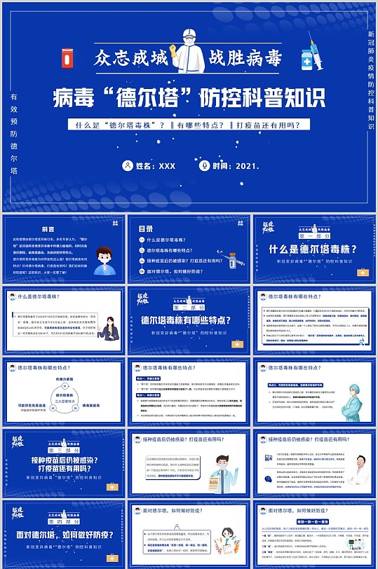 病毒德尔塔防控科普知识PPT-众图网