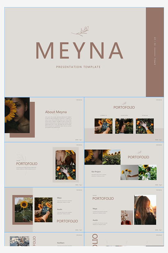 潮流抽象PPT模板-众图网