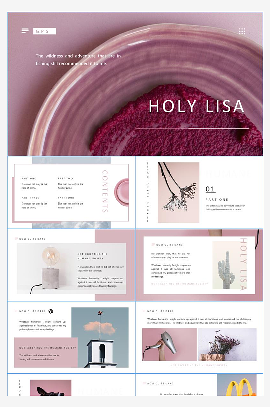 潮流抽象PPT模板-众图网