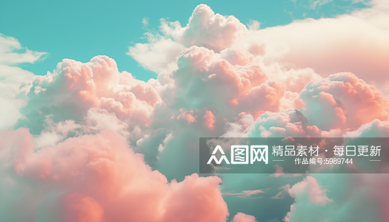 唯美云朵背景AI插图云背景素材