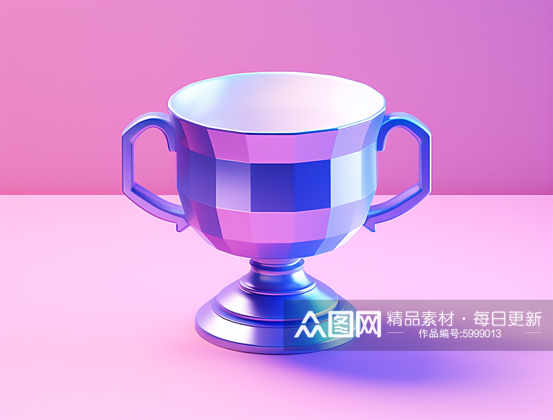 AI数字艺术奖杯元素素材图片素材