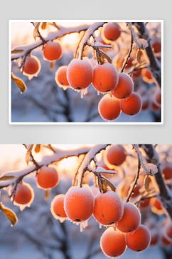冬季柿子树柿子图片