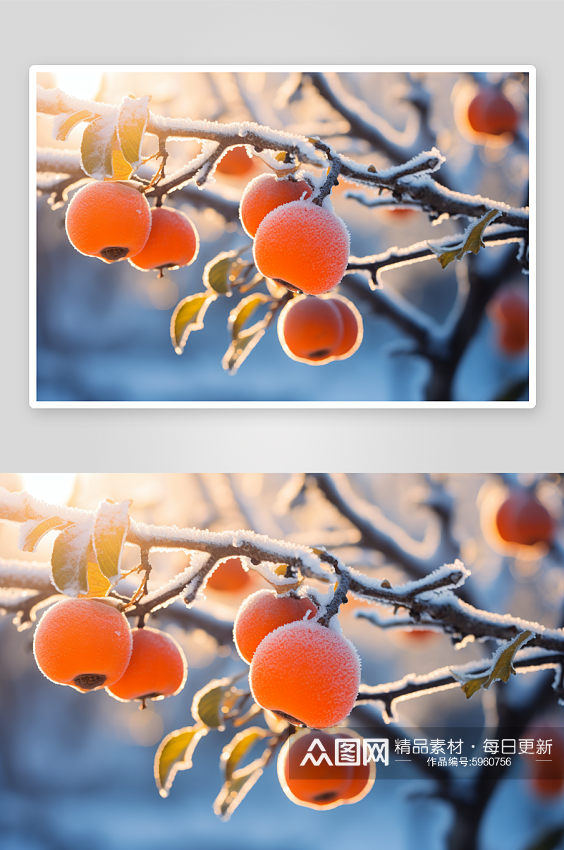 冬季柿子树柿子图片素材