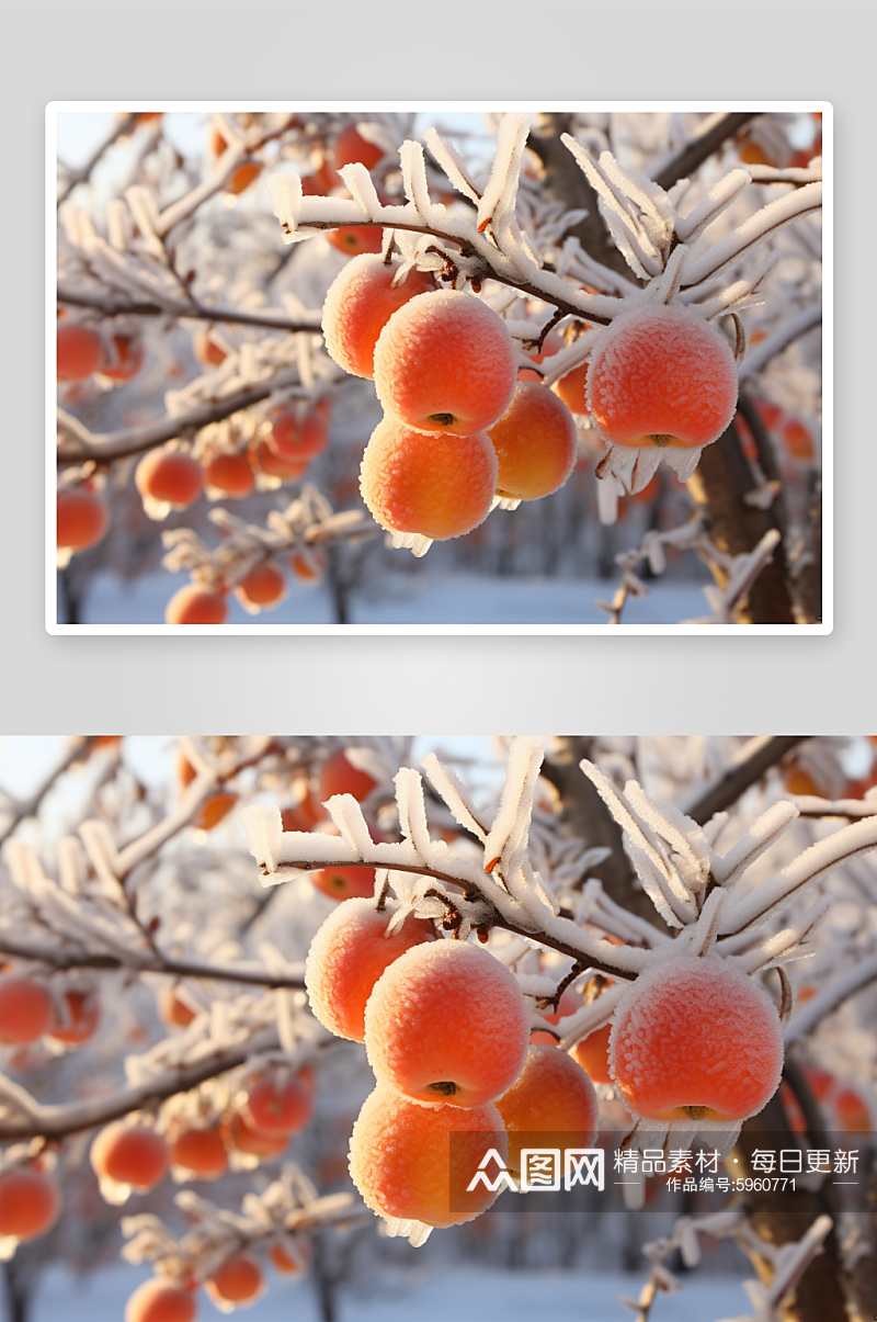 冬季柿子树柿子图片素材