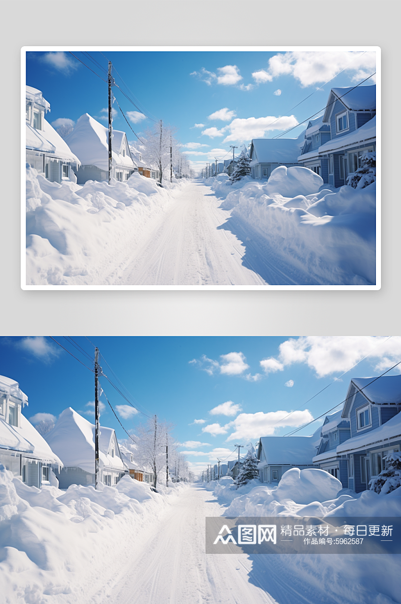 冬天雪景自然风景图片素材
