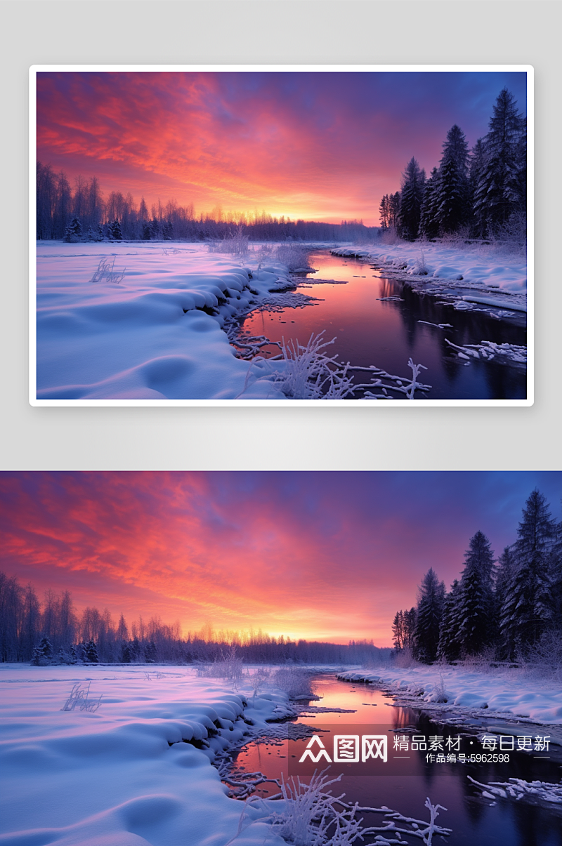 冬天雪景自然风景图片素材