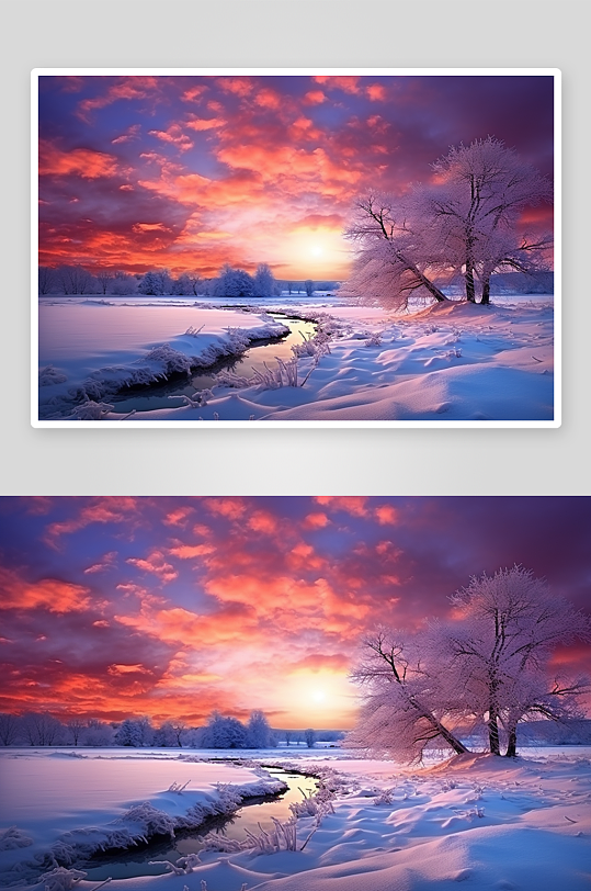 冬天雪景自然风景图片
