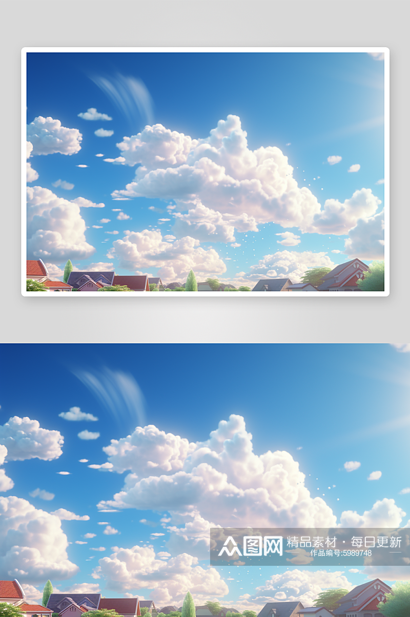 唯美云朵背景AI插图云背景素材