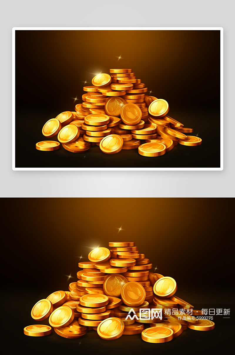 AI数字艺术金币元素素材图片素材