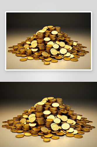 AI数字艺术金币元素素材图片