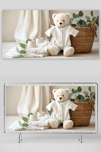 AI插图数字艺术熊猫公仔玩具素材图片